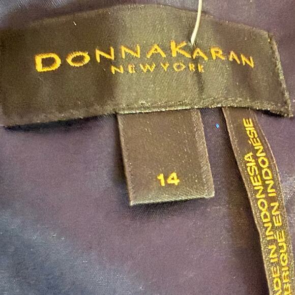 Donna Karan Women's Sweetheart-Neck Cold-Shoulder Gown Navy Sz 14 - Picture 7 of 9